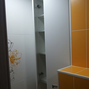 Навісна шафа для ванної кімнати зі скляними фасадами